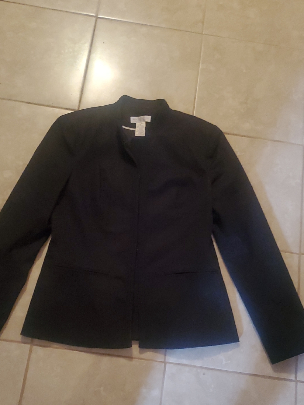 Worthington Black Collarless Tailored Blazer